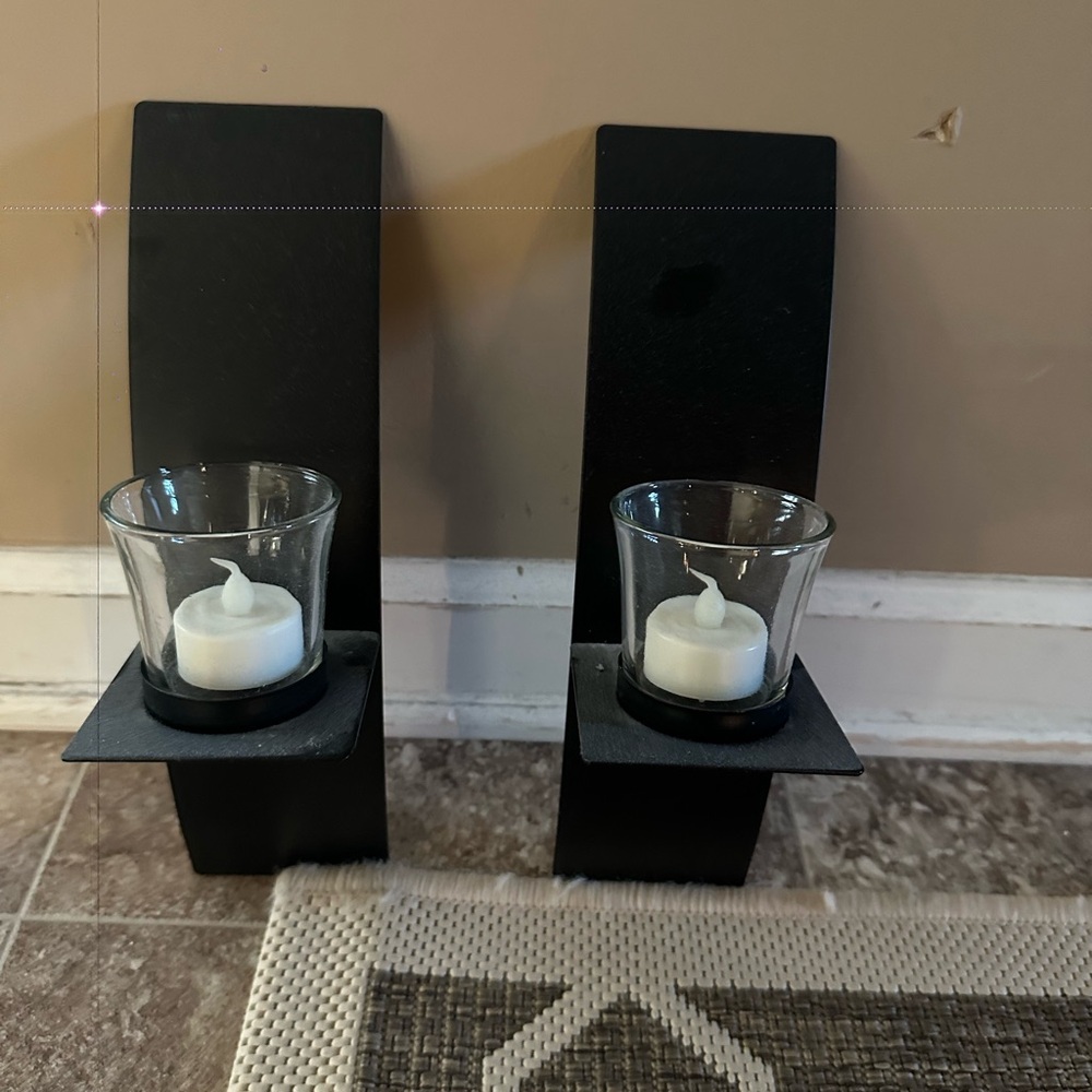 Dark Brown almost black Wall Candle Holders
